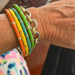 Fun different color bracelets!!! Very light! All 4 for one price!